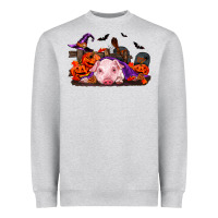 Heather Grey Halloween Baby Pig Heavyweight Sweatshirt - RanaPortraitStore