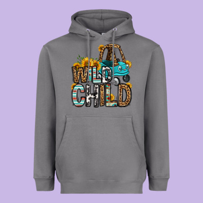 Wild Child Kids Car Heavyweight Hoodie Designed By Oliviacreatesart