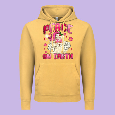 Peace On Earth Vintage Hoodie Designed By Maliassmallbusiness