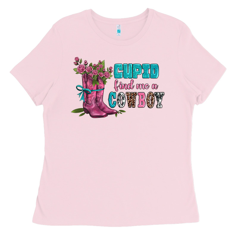 Velantines Day Cupid Find Me A Cowboy Ladies Tee by AdoDesignShop | Teevron