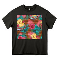 Asphalt hatched egg easter chicks seamless pattern Heavy Core Tee - Artiststas