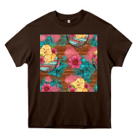 Chocolate Brown hatched egg easter chicks seamless pattern Heavy Core Tee - Artiststas