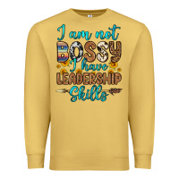 Antique Gold i am not bossy i have leadership skills Premium Sweatshirt - OliviaCreatesArt