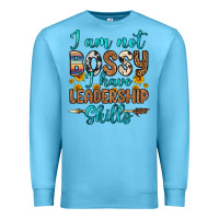 Ocean Blue i am not bossy i have leadership skills Premium Sweatshirt - OliviaCreatesArt