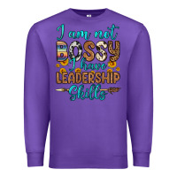 Purple i am not bossy i have leadership skills Premium Sweatshirt - OliviaCreatesArt