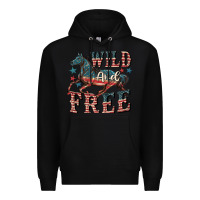 Black Wild and free 4th of july Premium Hoodie - CowGirlArtShop