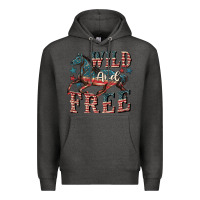 Charcoal Heather Wild and free 4th of july Premium Hoodie - CowGirlArtShop