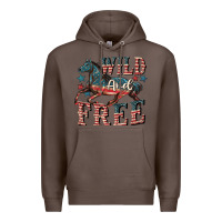 Coffee Wild and free 4th of july Premium Hoodie - CowGirlArtShop