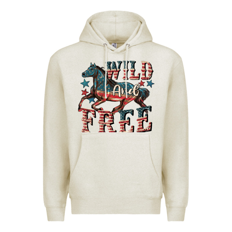 Wild And Free 4th Of July Premium Hoodie by CowGirlArtShop | Teevron