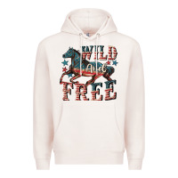 Pale Pink Wild and free 4th of july Premium Hoodie - CowGirlArtShop