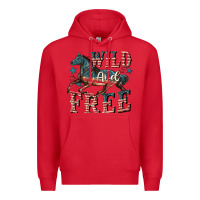 Red Wild and free 4th of july Premium Hoodie - CowGirlArtShop