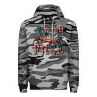 Slate Camo Wild and free 4th of july Premium Hoodie - CowGirlArtShop