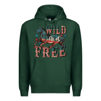 Sports Green Wild and free 4th of july Premium Hoodie - CowGirlArtShop