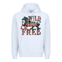 White Wild and free 4th of july Premium Hoodie - CowGirlArtShop