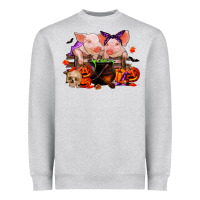 Heather Grey halloween pigs Heavyweight Sweatshirt - RanaPortraitStore