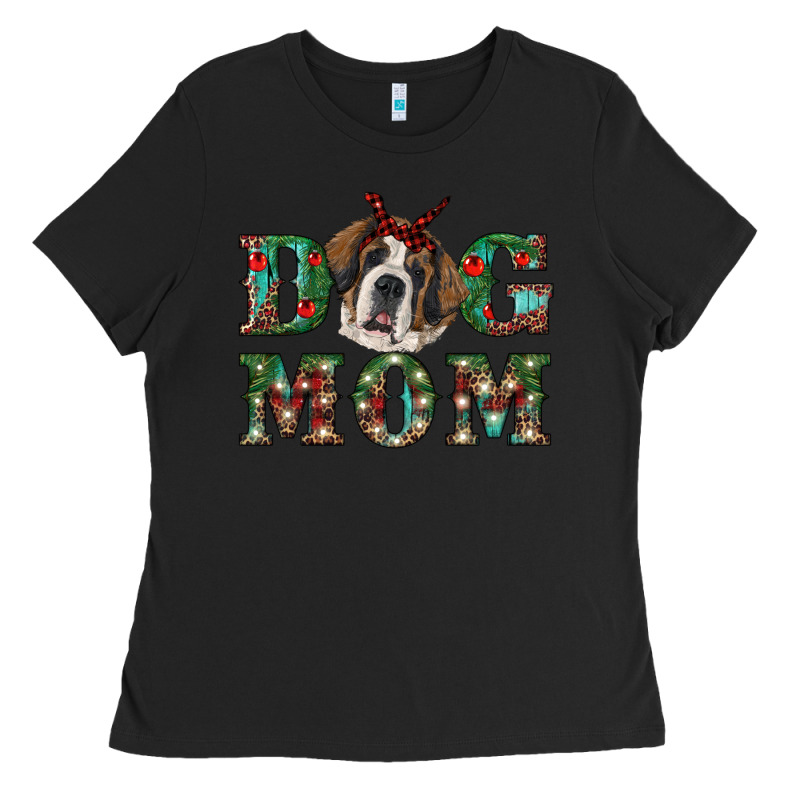 Western Christmas Dog Mom St Bernard Ladies Tee by RanaPortraitStore | Teevron