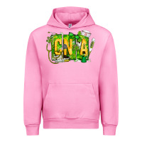 Fuchsia Pink St. Patricks Day Cna Urban Hoodie - CowhideDigitalArt