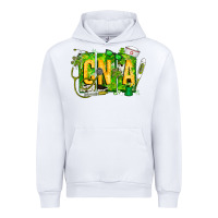 White St. Patricks Day Cna Urban Hoodie - CowhideDigitalArt
