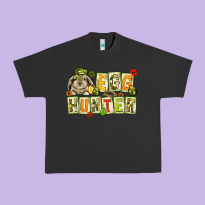 Egg Hunter With Camouflage Plate Letters Urban Heavy Tee Designed By Nancycooperartshop