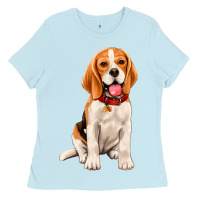 Baby Blue beagle Ladies Tee - Artiststas