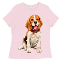 Bubblegum Pink beagle Ladies Tee - Artiststas