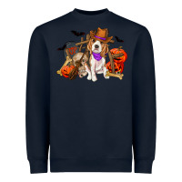 Navy Halloween beagle dog Heavyweight Sweatshirt - RanaPortraitStore