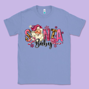 Santa Baby Pink Christmas Classic Tee Designed By Maliassmallbusiness