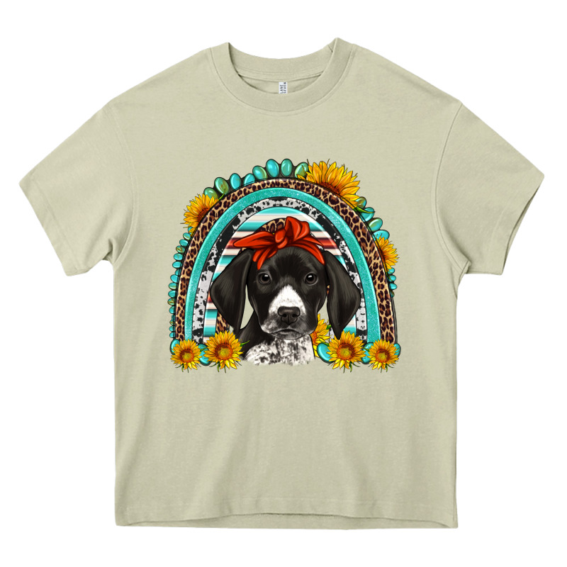 German Shorthaired Pointer Western Rainbow Heavy Core Tee by Artiststas | Teevron