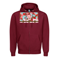 Burgundy cute pig Zipper Hoodie - TumblerDesignByShophia