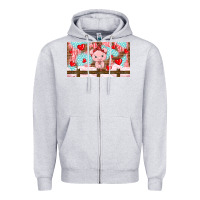 Heather Grey cute pig Zipper Hoodie - TumblerDesignByShophia