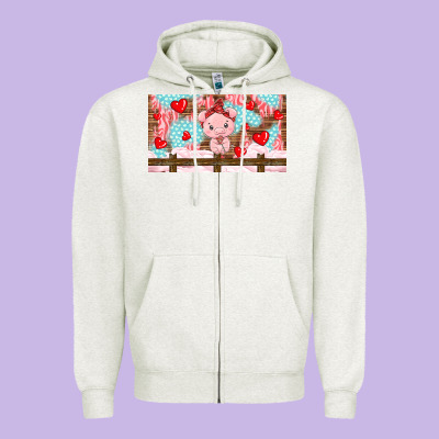 Cute Pig Zipper Hoodie Designed By Tumblerdesignbyshophia