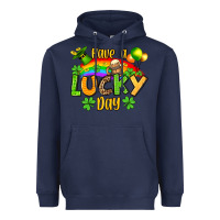 Navy St. Patrick's Have a lucky day Heavyweight Hoodie - OliviaCreatesArt