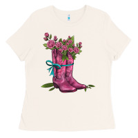 Valentines Day Western Boots And Roses Ladies Tee | Teevron