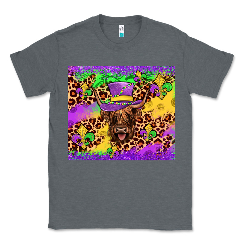 Highland Cow Mardi Gras Tumbler Classic Tee by JahusDesignShop | Teevron