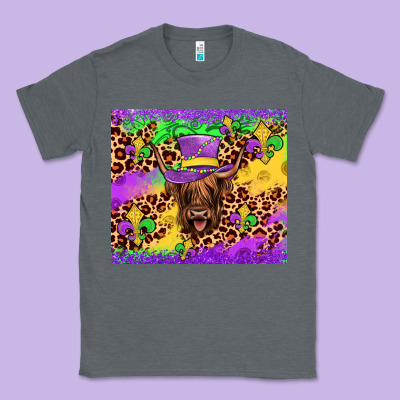 Highland Cow Mardi Gras Tumbler Classic Tee Designed By Jahusdesignshop