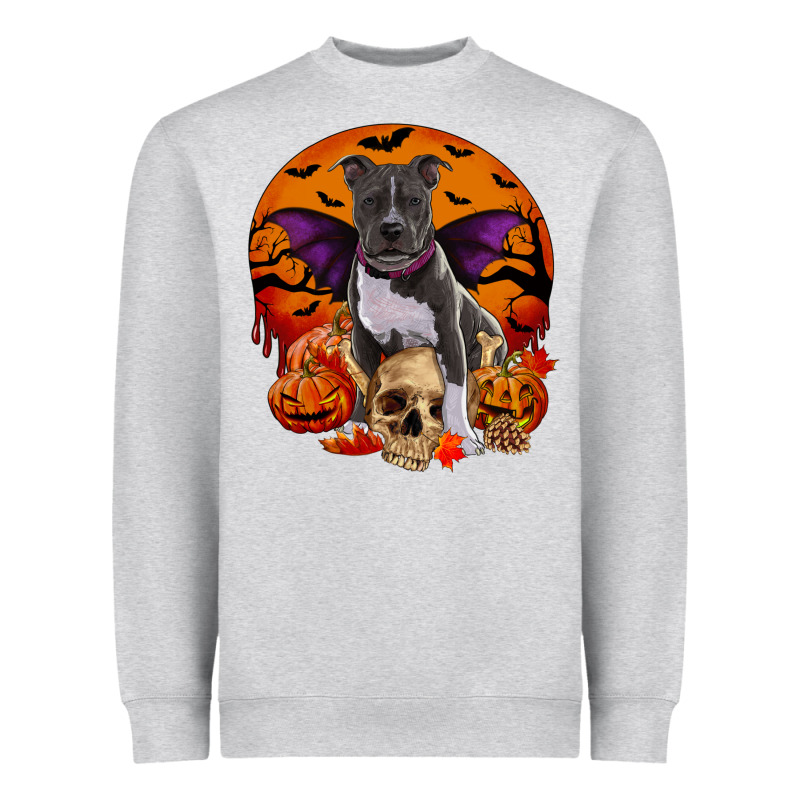 Halloween Pitbull Dog Heavyweight Sweatshirt by RanaPortraitStore | Teevron