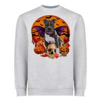 Heather Grey halloween pitbull dog Heavyweight Sweatshirt - RanaPortraitStore