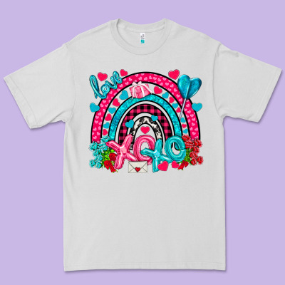 Xo Xo Rainbow Valentine Premium Tee Designed By Nancycooperartshop