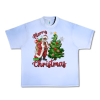 Grape Ice Merry Christmas Black Santa Urban Heavy Tee - MaliasSmallBusiness