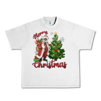 Lunar Rock Merry Christmas Black Santa Urban Heavy Tee - MaliasSmallBusiness