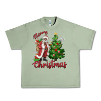 Oil Green Merry Christmas Black Santa Urban Heavy Tee - MaliasSmallBusiness