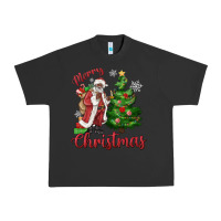 Pigment Black Merry Christmas Black Santa Urban Heavy Tee - MaliasSmallBusiness