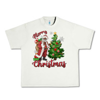 Pistachio Merry Christmas Black Santa Urban Heavy Tee - MaliasSmallBusiness