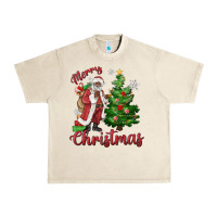 Sandshell Merry Christmas Black Santa Urban Heavy Tee - MaliasSmallBusiness