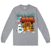 Heather Grey when in doubt go to the bookstore Long Sleeve Tee - Artiststas