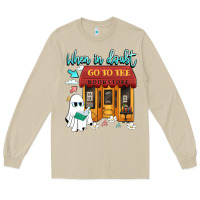Mushroom when in doubt go to the bookstore Long Sleeve Tee - Artiststas