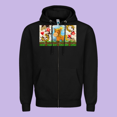 Cute Horse Zipper Hoodie Designed By Tumblerdesignbyshophia