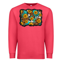 Cardinal cowhide leopard turquoise sunflowers pattern olivia Premium Sweatshirt - OliviaCreatesArt