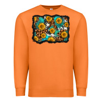 Carrot cowhide leopard turquoise sunflowers pattern olivia Premium Sweatshirt - OliviaCreatesArt