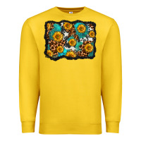 Lemon cowhide leopard turquoise sunflowers pattern olivia Premium Sweatshirt - OliviaCreatesArt